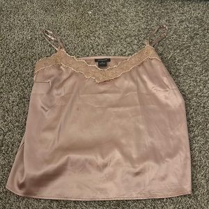 Pink satin tank top